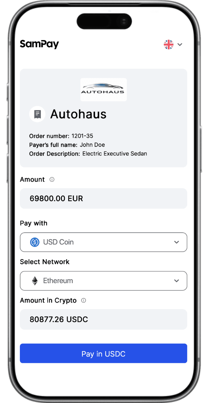 SamPay payment flow preview